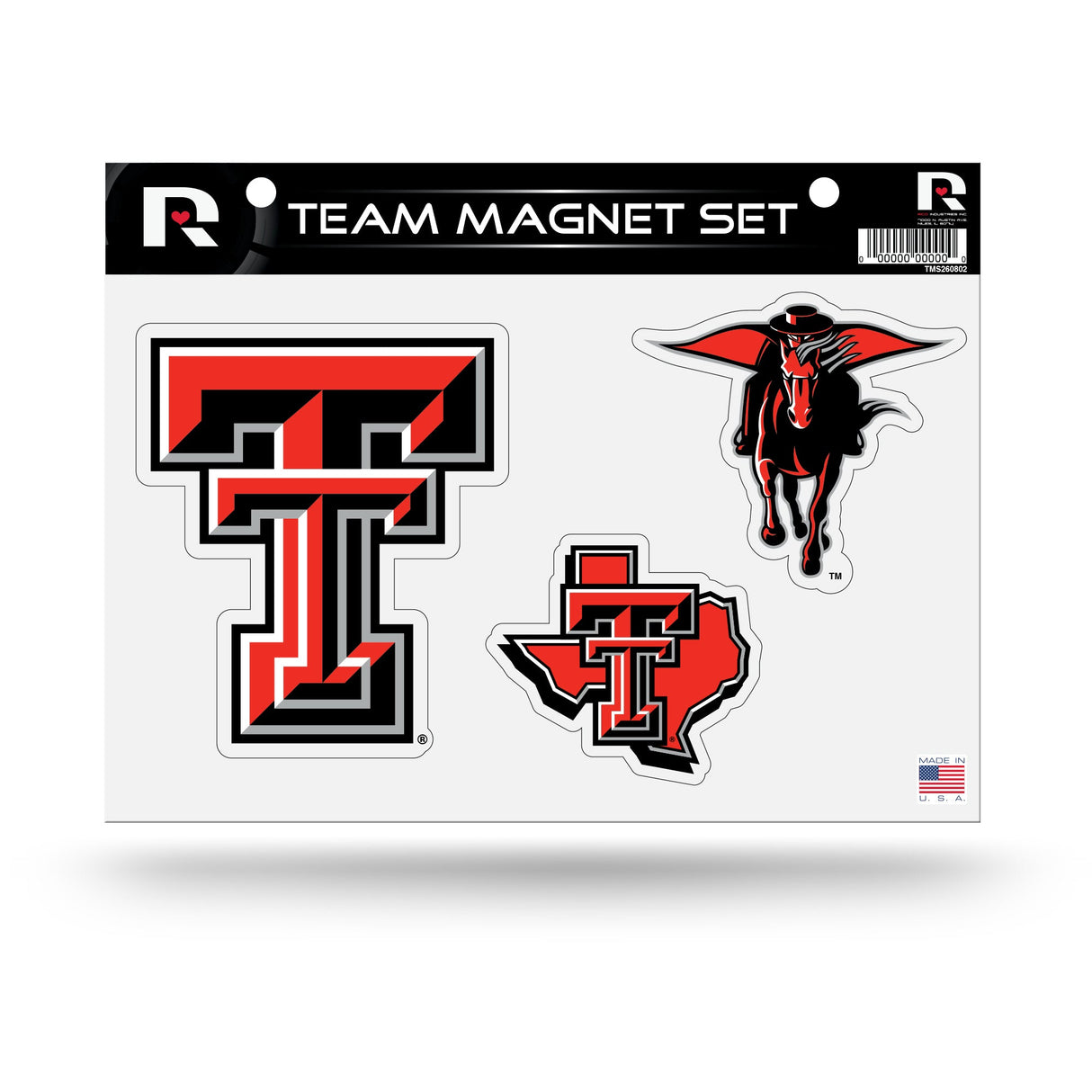 Texas Tech Red Raiders, TMS Team Magnet Sheet, Licensed by Rico